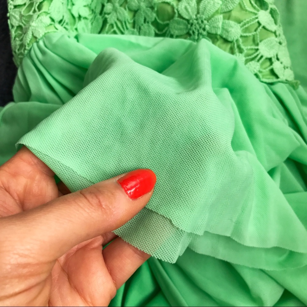 🆕 MINT GREEN PERFORATED FLIRTY MINI DRESS! - Picture 6 of 9